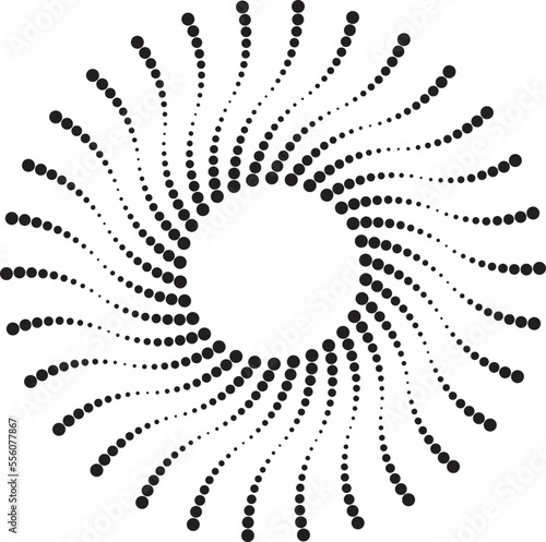 Halftone dots in circle form. round logo . vector dotted frame . design element 