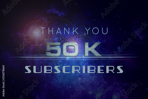 50 K subscribers celebration greeting banner with Star Wars Design