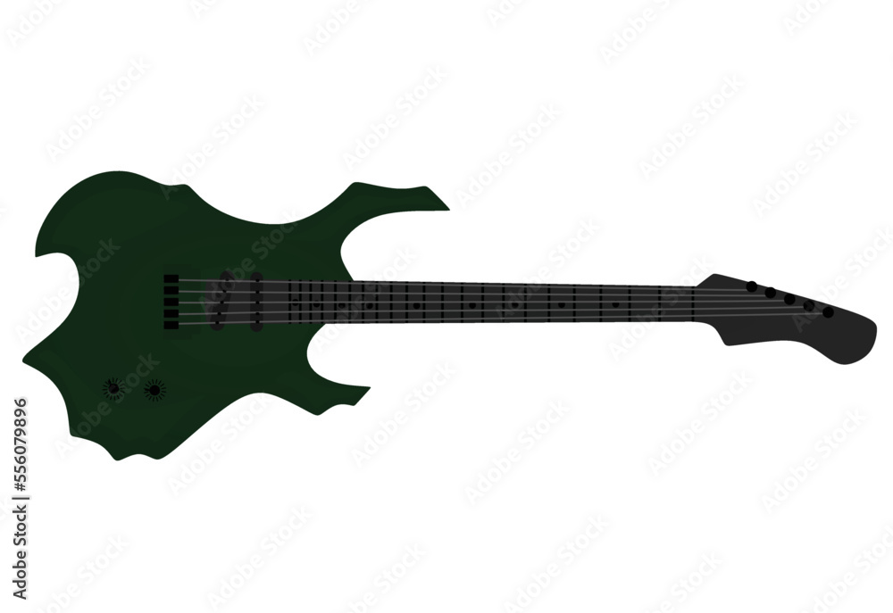 Obraz premium Green electric guitar. vector illustration