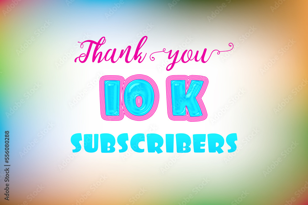 10 K subscribers celebration greeting banner with Jelly Design 10 K subscribers celebration greeting banner with Jelly Design