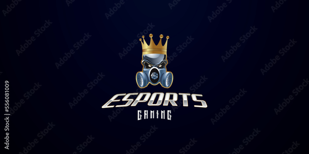 Esport Skull and Gold Crown Game Logo for Team Stock Vector | Adobe Stock