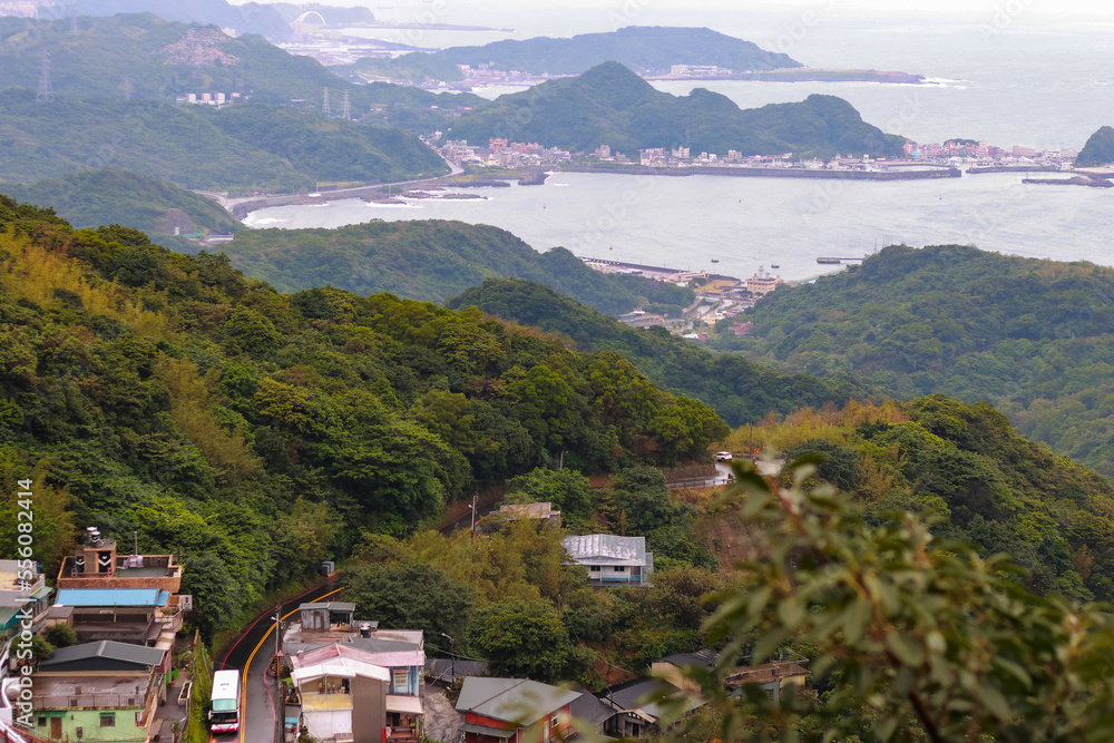 The beauty of mountain and sea scenery, Jiufen Ancient Village, Taiwan