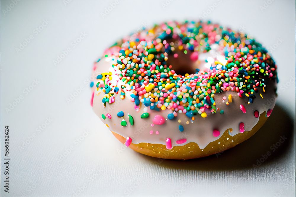 donut with sprinkles on white donut with sprinkles on white