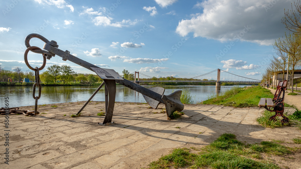 One old anchor on the edge of the Loire River in Cosne-Cours-sur-Loire, Burgundy, France One old anchor on the edge of the Loire River in Cosne-Cours-sur-Loire, Burgundy, France