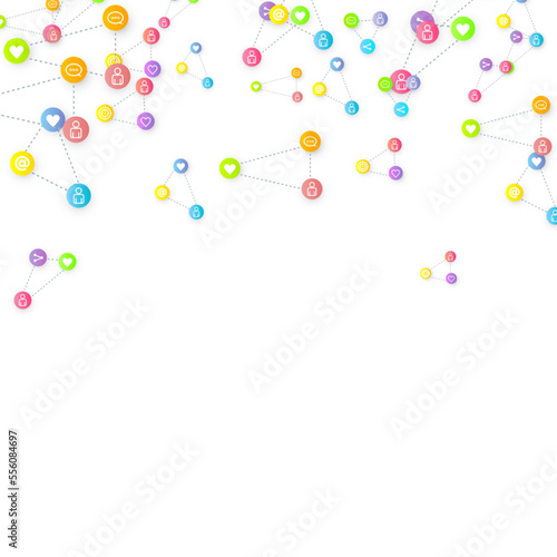 Social media marketing icons internet tags target