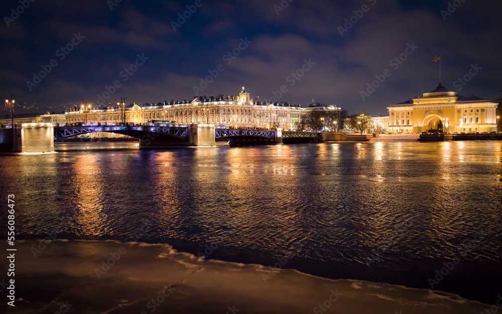 Night St. Petersburg, Palace Embankment