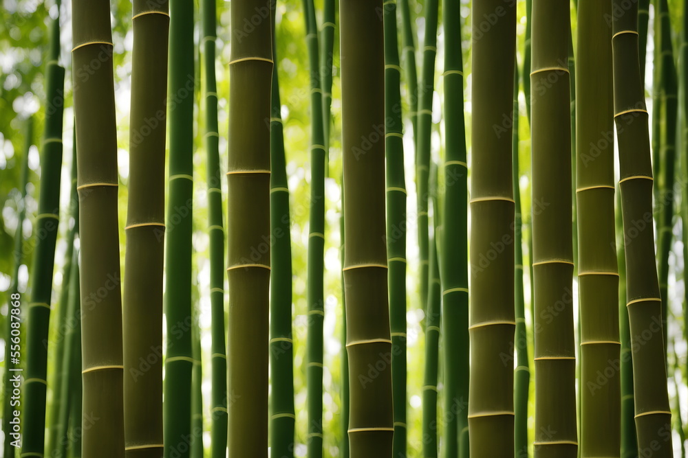 Fototapeta premium Illustration of bamboo forest, generative ai