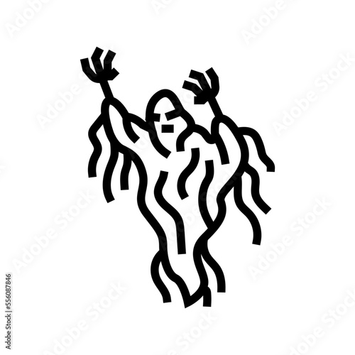ghoul ghost line icon vector. ghoul ghost sign. isolated contour symbol black illustration