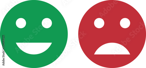 Green happy and red sad face vector © Heroc