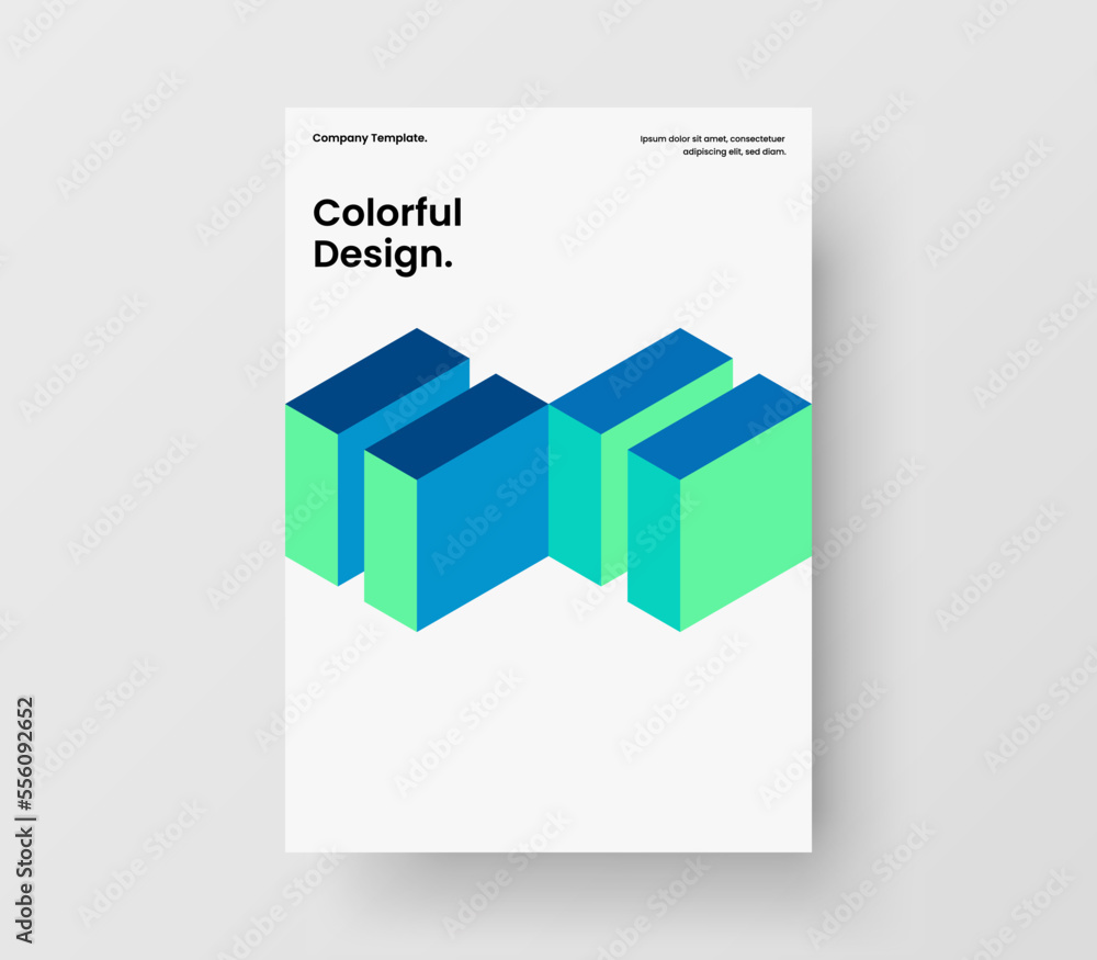 Colorful company cover vector design illustration. Fresh mosaic shapes front page layout.