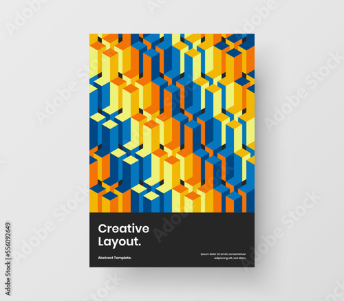 Amazing mosaic shapes booklet layout. Creative cover vector design illustration.