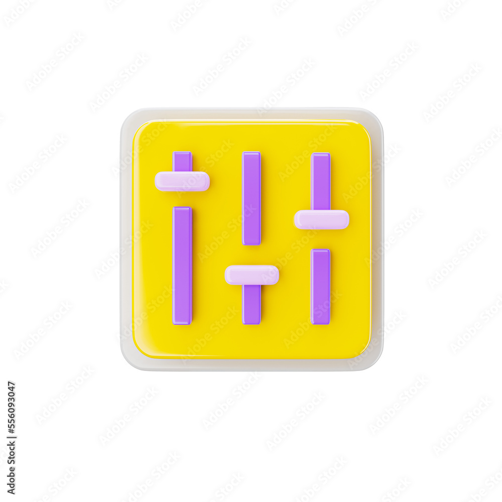 Audio Setting 3d icon in transparent background. 3d symbol and sign. Modern and minimalistic. 3D rendered Illustration. Audio Setting 3d icon in transparent background. 3d symbol and sign. Modern and minimalistic. 3D rendered Illustration.