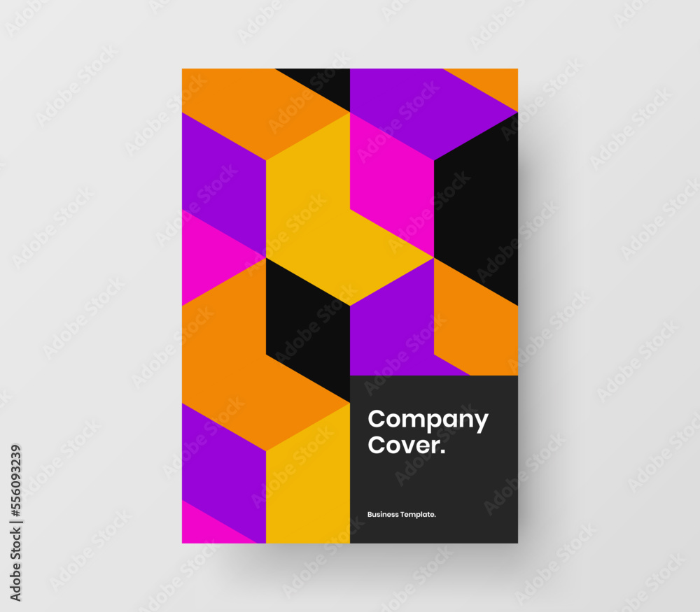 Creative banner vector design template. Fresh geometric hexagons corporate brochure layout.
