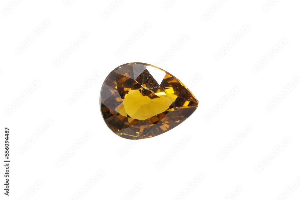 Natural mali garnet gemstone isolated on white background Natural mali garnet gemstone isolated on white background