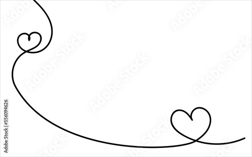 Wallpaper Mural One line drawing of love sign with two hearts embrace minimalism design on white background. Continuous two hearts in space for text Torontodigital.ca