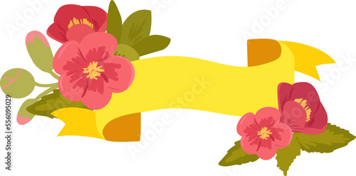Flower label design, vintage template decoration vector illustration. Symbol ...