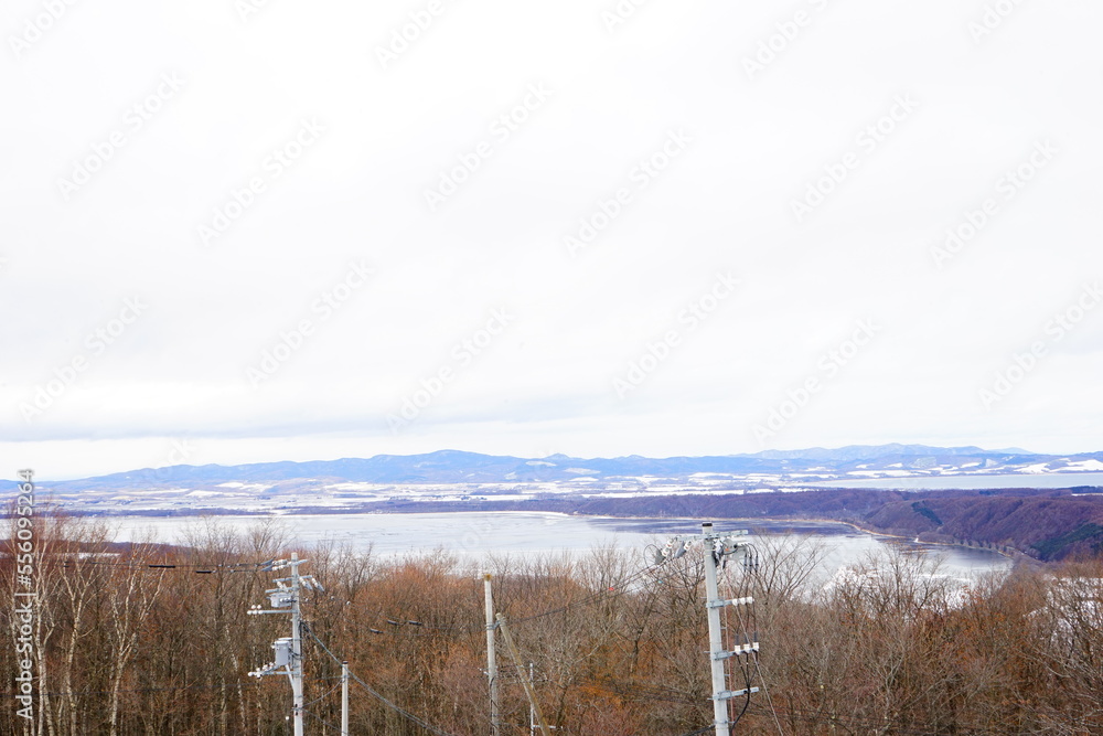 City View of Abashiri from Mount Tento or Tentozan Observatory in Abashiri, Hokkaido, Japan - 日本 北海道 網走 天都山 展望台 網走の街並み
