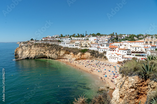 Fototapeta Naklejka Na Ścianę i Meble -  Village on the cliffs on Carvoeiro beach, Algarve, Portugal