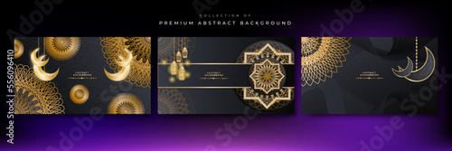 Elegant black and gold ramadan background design