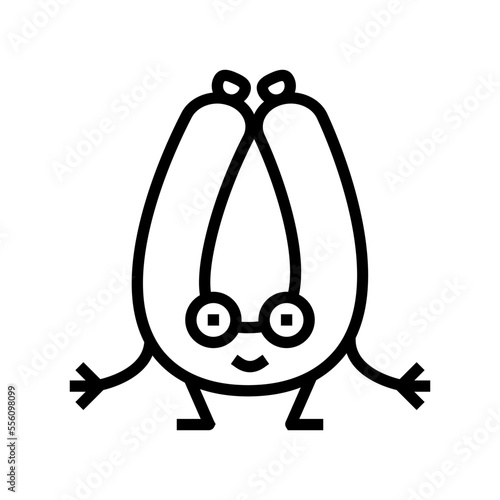 kielbasa meat character line icon vector. kielbasa meat character sign. isolated contour symbol black illustration