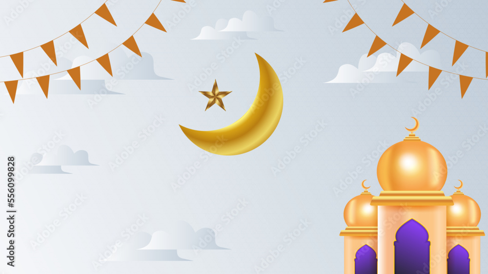 Luxury elegant ramadan background with white and gold mosque moon lantern mandala pattern decoration Luxury elegant ramadan background with white and gold mosque moon lantern mandala pattern decoration