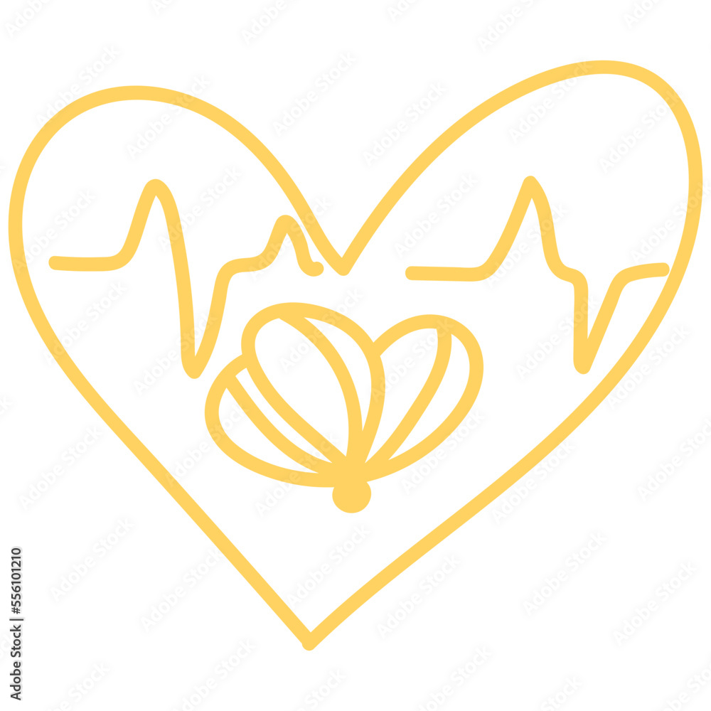 Fototapeta premium Hand drawn Heart Outline Stroke