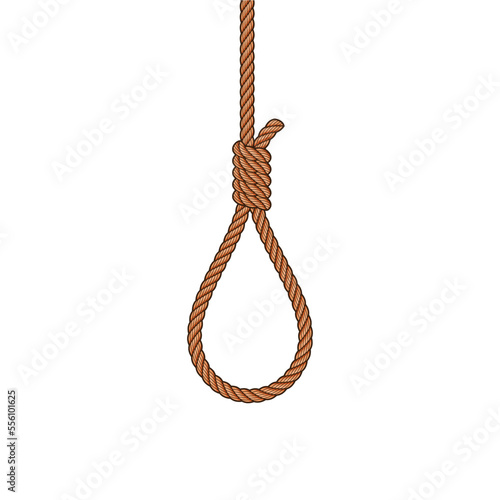 Hangman or hangwoman noose knot. hangman noose rope vector.