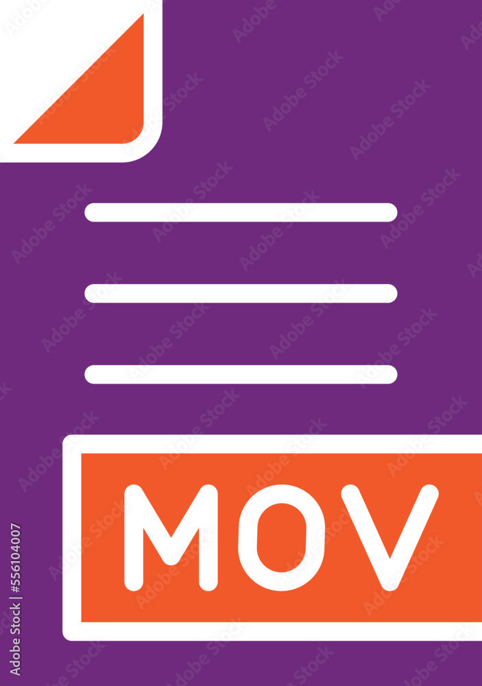 MOV Vector Icon Design Illustration MOV Vector Icon Design Illustration