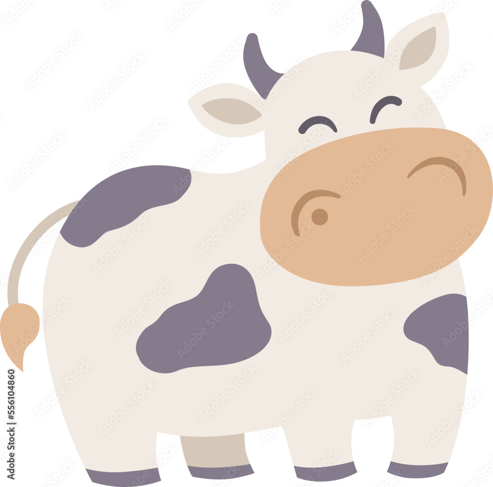 Cow or bull farm animal isolated on white vector illustration Cow or bull farm animal isolated on white vector illustration
