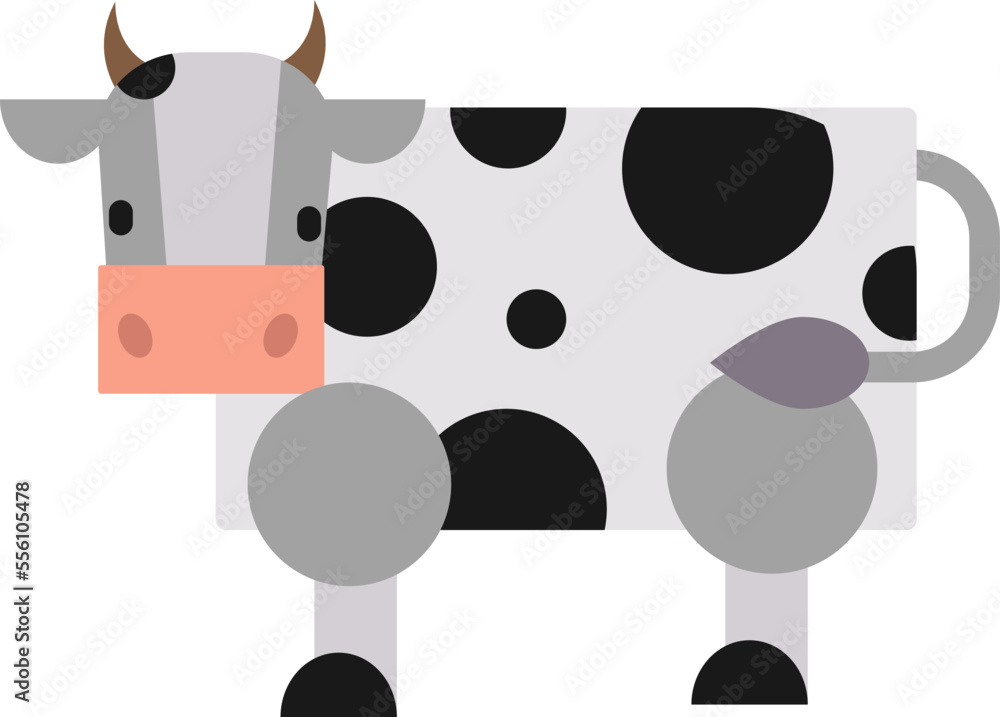 Cow or bull farm animal isolated on white vector illustration Cow or bull farm animal isolated on white vector illustration