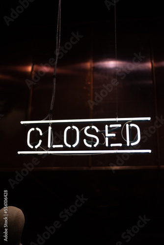 closed neon sign