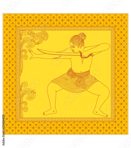 Sri Lanka Traditionalist Marshal art Angampora vectors, and illustrations