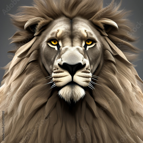 Portrait of lion. Digital i...