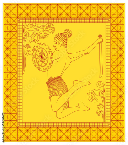 Sri Lanka Traditionalist Marshal art Angampora vectors, and illustrations