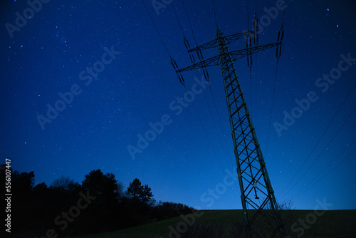 power pole at night