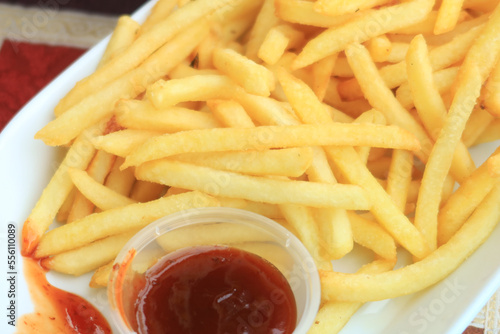 detail shot of French Fries on table 