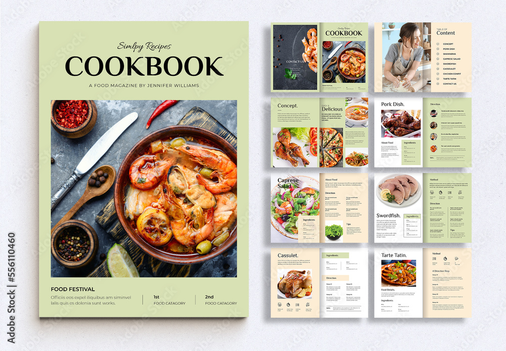 Simply Recipe Cookbook Template Stock Template Adobe Stock