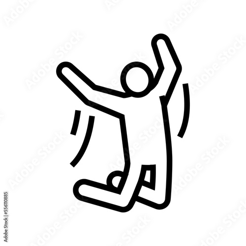 jump man people line icon vector. jump man people sign. isolated contour symbol black illustration