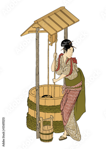 浮世絵　家事をする女性　その2