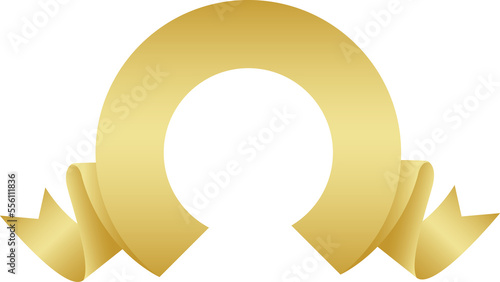 gold ribbon, sticker golden ribbon, gold label..