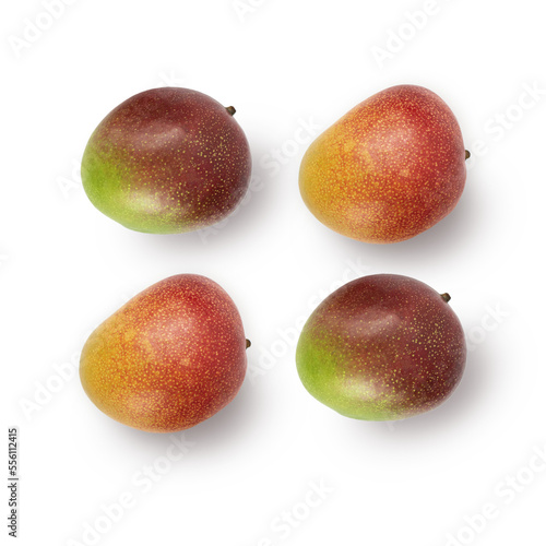 Juicy dessert mango isolated on white background. Fresh bio fruits.