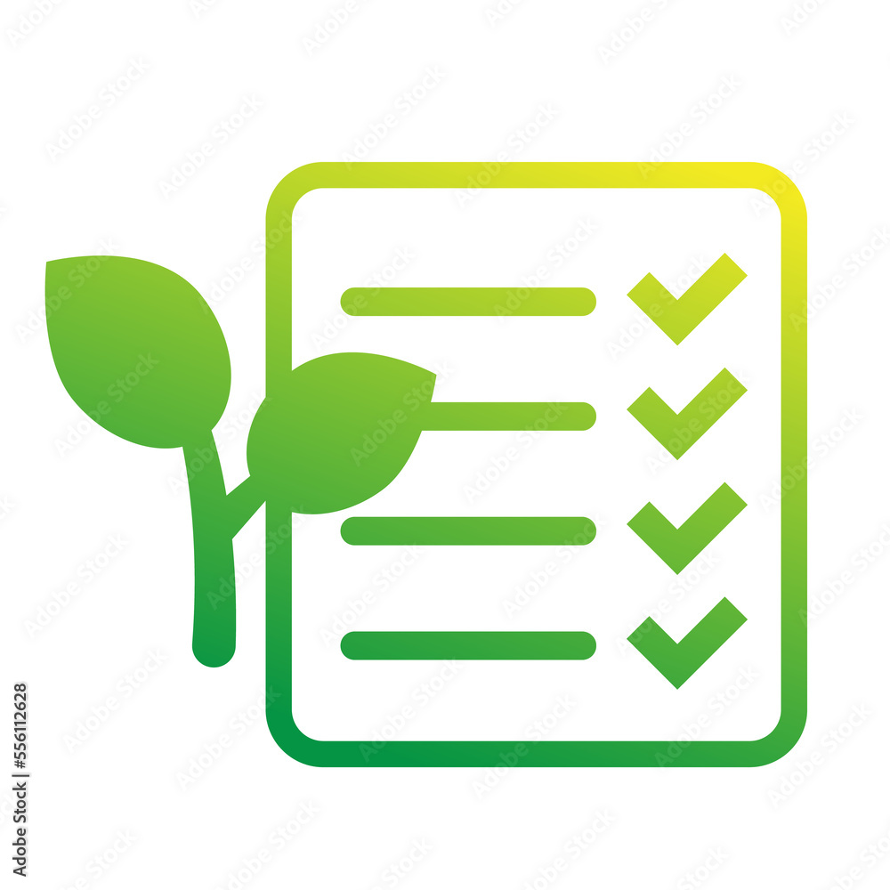 ecology icon with checklist on white ecology icon with checklist on white