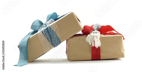Christmas gifts, brown wrap...