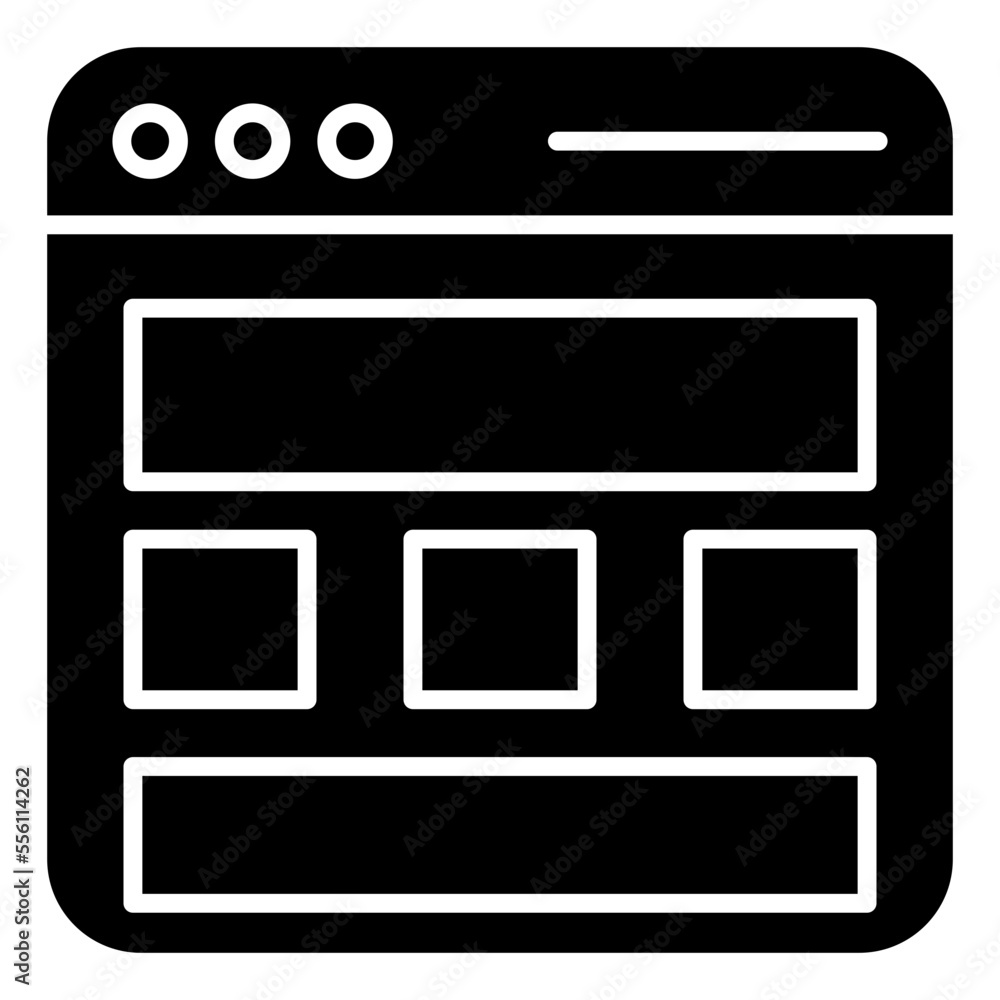 Glyph design icon of web design Glyph design icon of web design