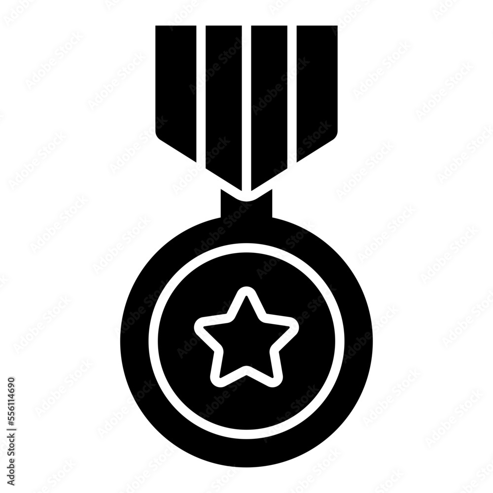 Achievement medal icon in solid design