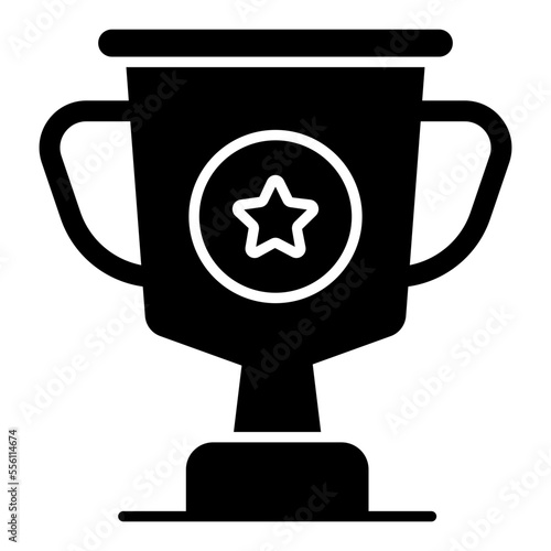 Solid design icon of trophy cup