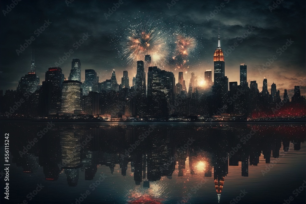 Fireworks over New York