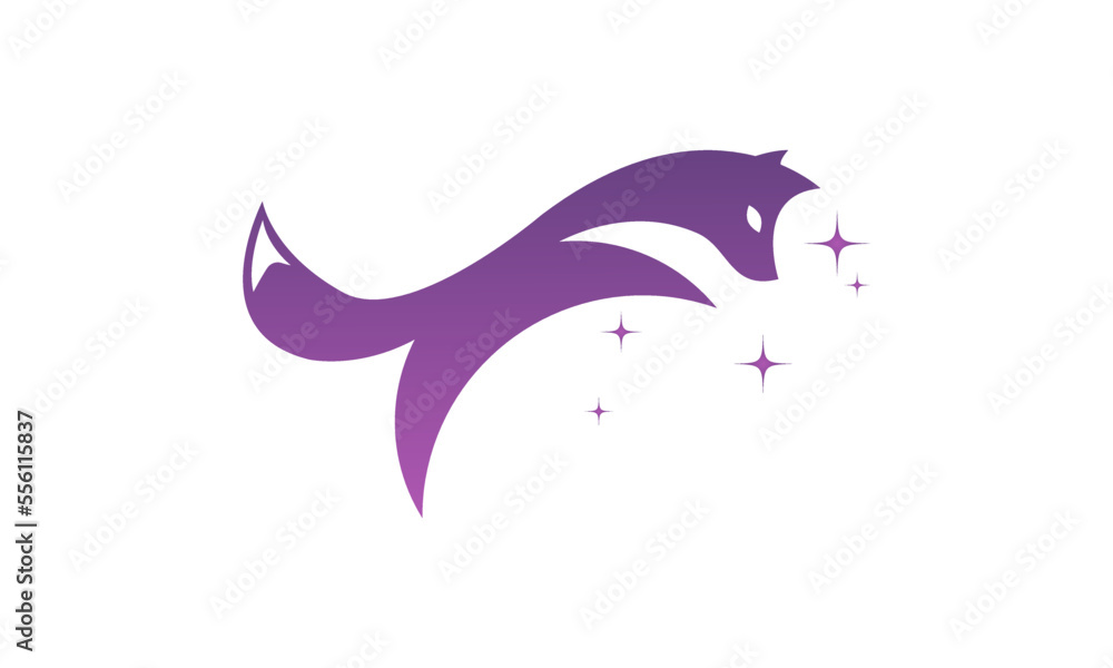 Fototapeta premium Creative fox Animal Modern Simple Design Concept logo set.