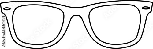 outline of a male pair of glasses with a white background-