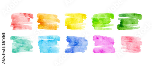 Colorful watercolor vector brushstrokes; background for title and logo
